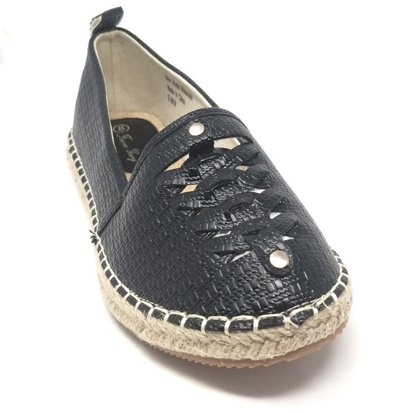 Women's Braided Espadrille Flats, E-2819, Black, Size 9 - Picture 2 of 5